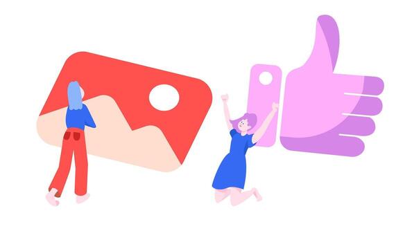 Celebrating Social Media Engagement Through the Use of Engaging and Dynamic Visual Content vector