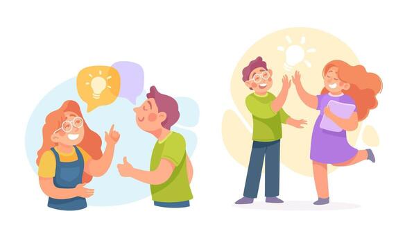 People exchanging ideas and having fun vector