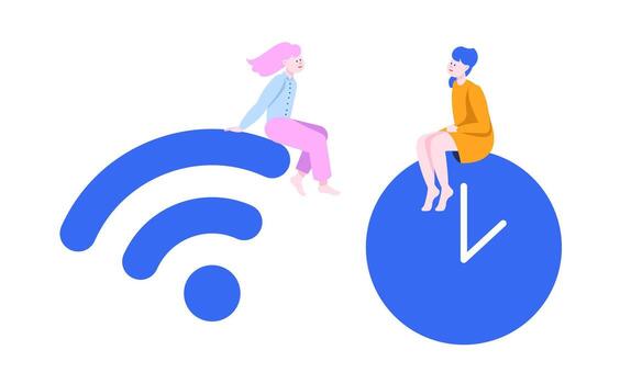 Exploring the themes of Connectivity and Time Management in the Digital Age and its implications vector
