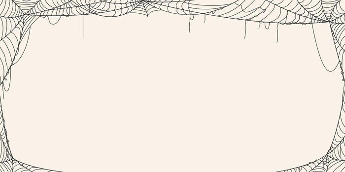 illustration of spider web horizontal background, halloween spider web background vector