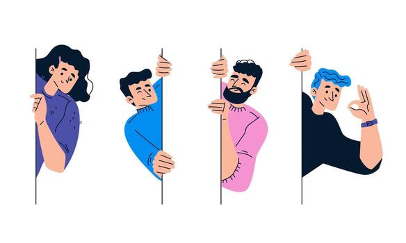 A Diverse Group of People Expressing Various Emotions and Celebrating Together in Unity vector