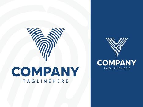 The initial V logo forms a fingerprint pattern vector