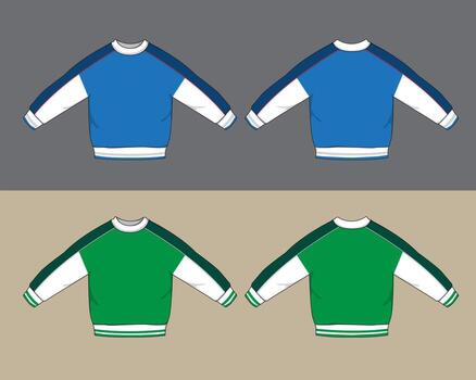 camisa de entrenamiento técnico dibujo frente y espalda puntos de vista de chaqueta vector