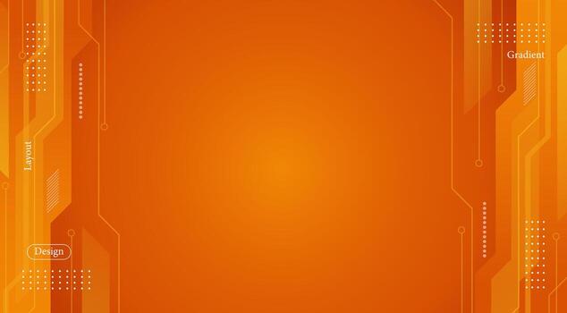 orange background with a circuit board design vector