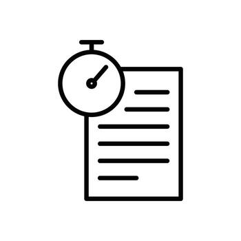 Document with Stopwatch Icon vector