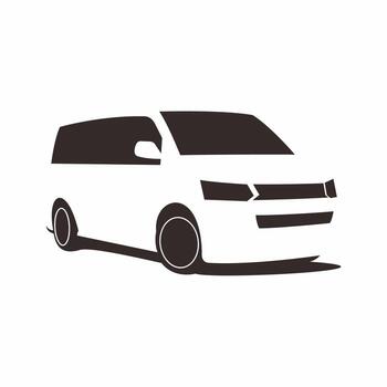 Multi purpose vehicle car silhouette isolate on white background vector