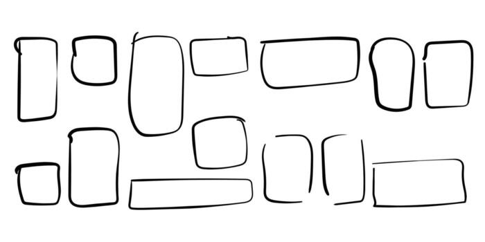 Hand drawn frame set for web design and app vector