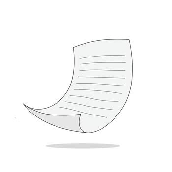 Blank paper sheet floating in the air vector