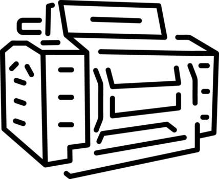 A linear style icon representing flaking machine vector