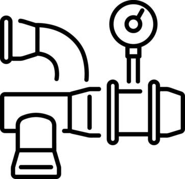 un línea estilo icono demostración gas tubería vector