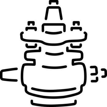 A linear style icon representing extraction pump vector