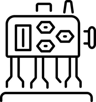 A line style icon showing CNC machine vector