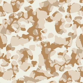 Abstract military camouflage background. Seamless camo pattern for army clothing. Beige, brown color texture vector