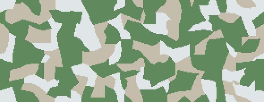 digital camuflaje sin costura urbano modelo. labor de retazos camuflaje militar verde y blanco textura. píxel resumen antecedentes vector