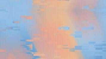 contemporaneo astratto sfondo con un' morbido pastello pendenza di blu e arancia con un' digitale pixelated problema tecnico effetto video