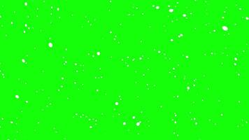 animado blanco nieve partículas suavemente que cae en un sólido verde pantalla fondo, un versátil cubrir para croma llave composición y invierno visual efectos video