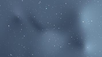 försiktigt flytande vit partiklar på en mjuk, suddigt mörk blå abstrakt bakgrund för rörelse grafik och visuell effekter video