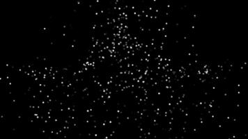 abstrakt bakgrund med gnistrande vit partiklar mot en djup svart duk, skapande en dynamisk effekt påminner av festlig glitter, faller snö, eller eterisk damm för överlägg video