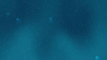 djup blå abstrakt bakgrund med lugn faller regn och mjuk vatten droppar, skapande en lynnig och atmosfärisk textur video