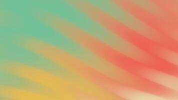 suave fluido diagonal rayas en un calentar pastel degradado de verde azulado, coral, y amarillo, creando un amable resumen movimiento difuminar antecedentes video