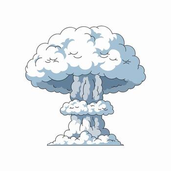 A Massive Mushroom Cloud Exploding High into the Atmosphere Creating a Powerful Force of Destruction vector