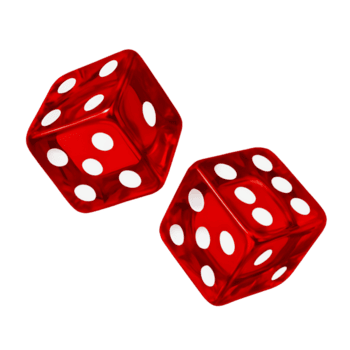 Due rosso dado mostrando diverso numeri isolato su trasparente sfondo png