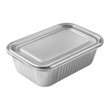 alumínio frustrar Comida recipiente com tampa isolado em transparente fundo png