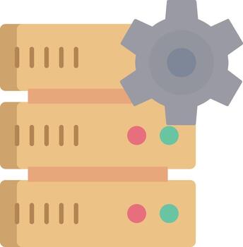 base de datos servidor ajuste plano icono diseño vector