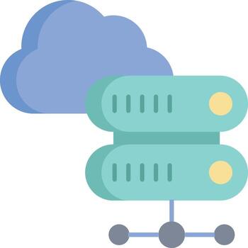 cloud database flat icon design vector