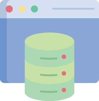 web base de datos plano icono diseño vector