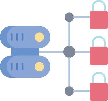 database Locks flat icon design vector