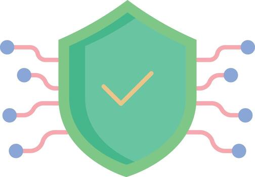 tecnología seguridad aprobar plano icono diseño vector