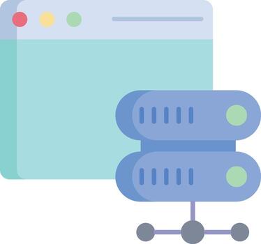 sitio web servidor plano icono diseño vector