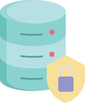 database Locks flat icon design illustration vector