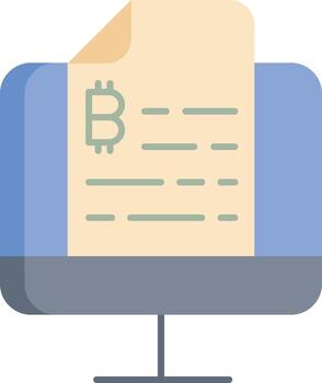 bitcoin file computer flat icon design vector