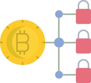 bitcoin block chain flat icon design vector