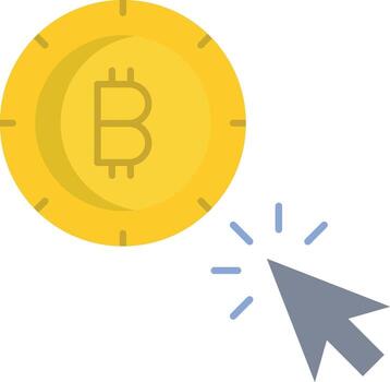 bitcoin hacer clic plano icono diseño vector