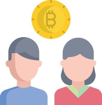 bitcoin user account flat icon design vector