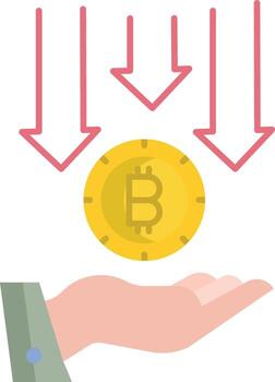 bitcoin save flat icon design vector