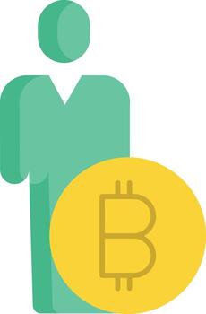 bitcoin usuario plano icono diseño vector