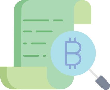 bitcoin search file flat icon design vector