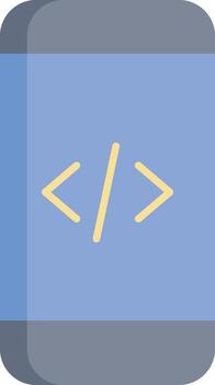 móvil programación plano icono diseño vector