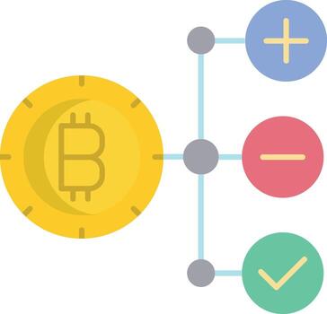 bitcoin estructura plano icono diseño vector