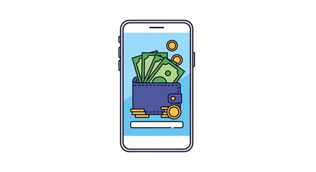 móvil billetera aplicación con digital moneda seguro en línea bancario, financiero tecnología y pagos para comercio electrónico negocios y móvil bancario soluciones vector