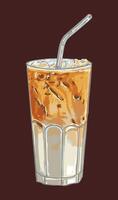 con hielo Español latté ilustración vector