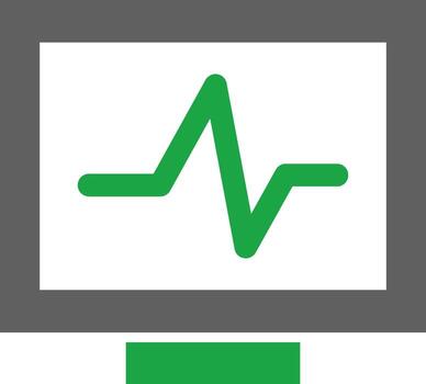 Heart Monitoring Interface Outline Line Graphic vector