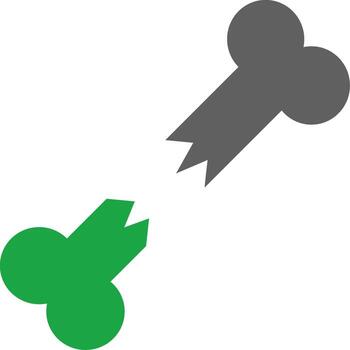 Broken Bone Creative Grid Based Symbol vector