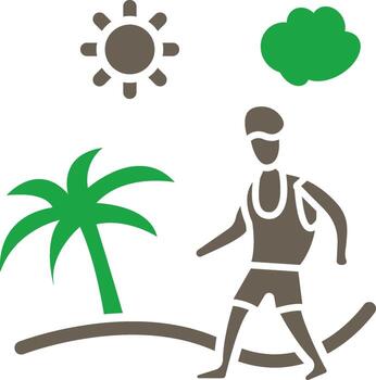 Man In Beach Vivid Application UI Element vector