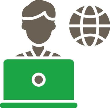 Remote Male Worker Abstract User Interface Visual vector