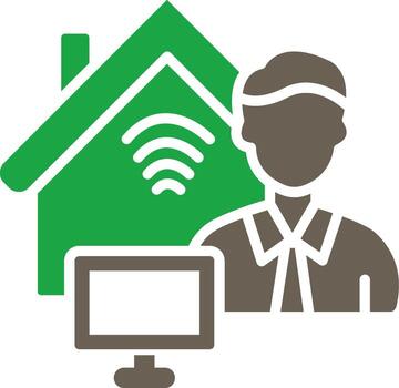 Work At Home Smooth Mobile App Visual vector